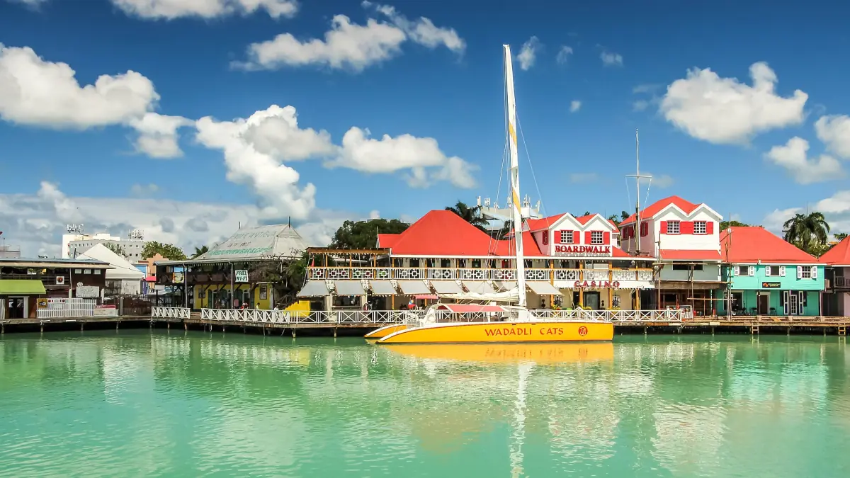 The waterfront at Antigua Cruise Port in St. John's