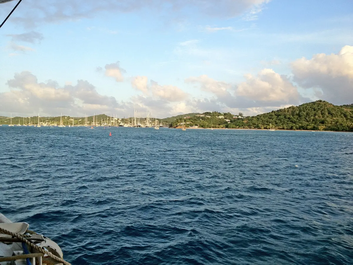 Looking toward the marina at Falmouth Harbour