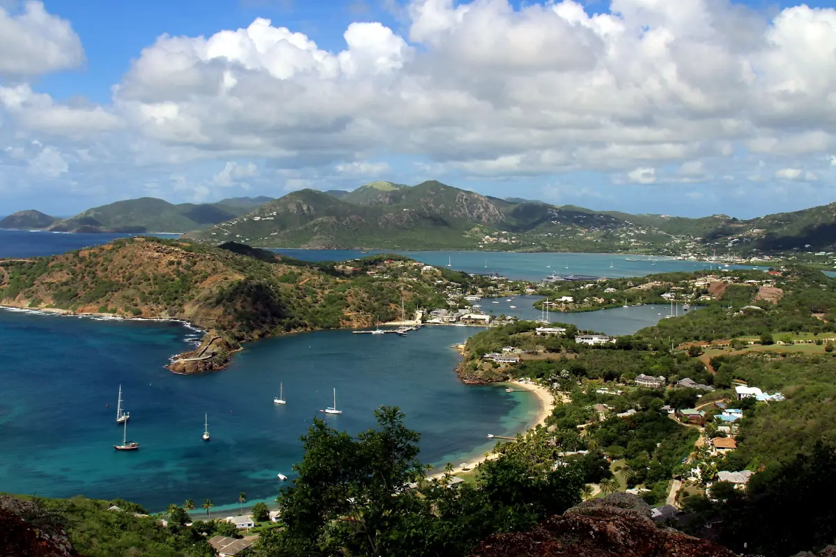 Bays and hills seen from the Shirley Heights lookout